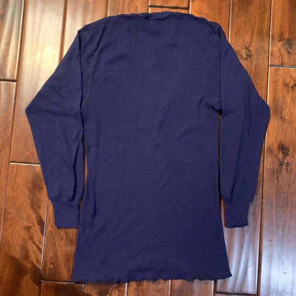 VTG Duofold Ultimate Sports Thermal Shirt Navy Blue XL Made in USA Waffle Knit